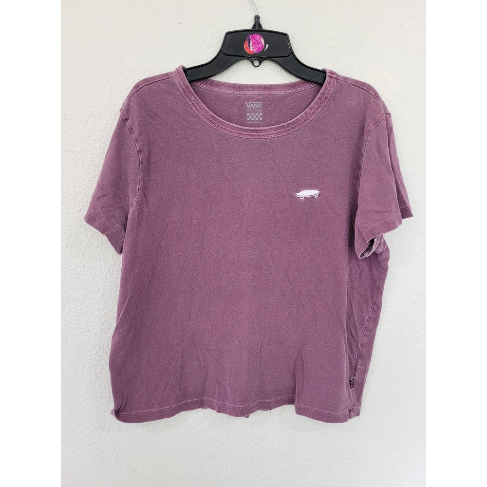 Vans Womens XL Purple Faded Skateboard Logo Short Sleeve Crew Neck T-Shirt #9